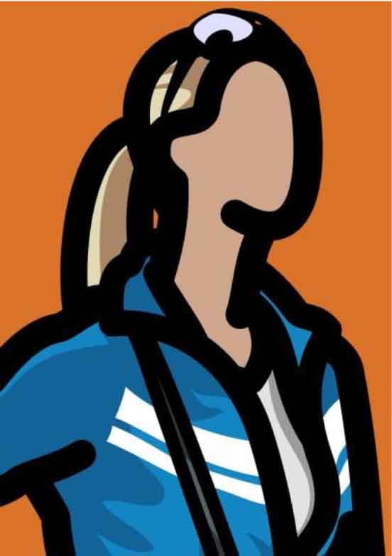Doppelklick öffnet Großansicht Julian Opie: Tourist with ponytail