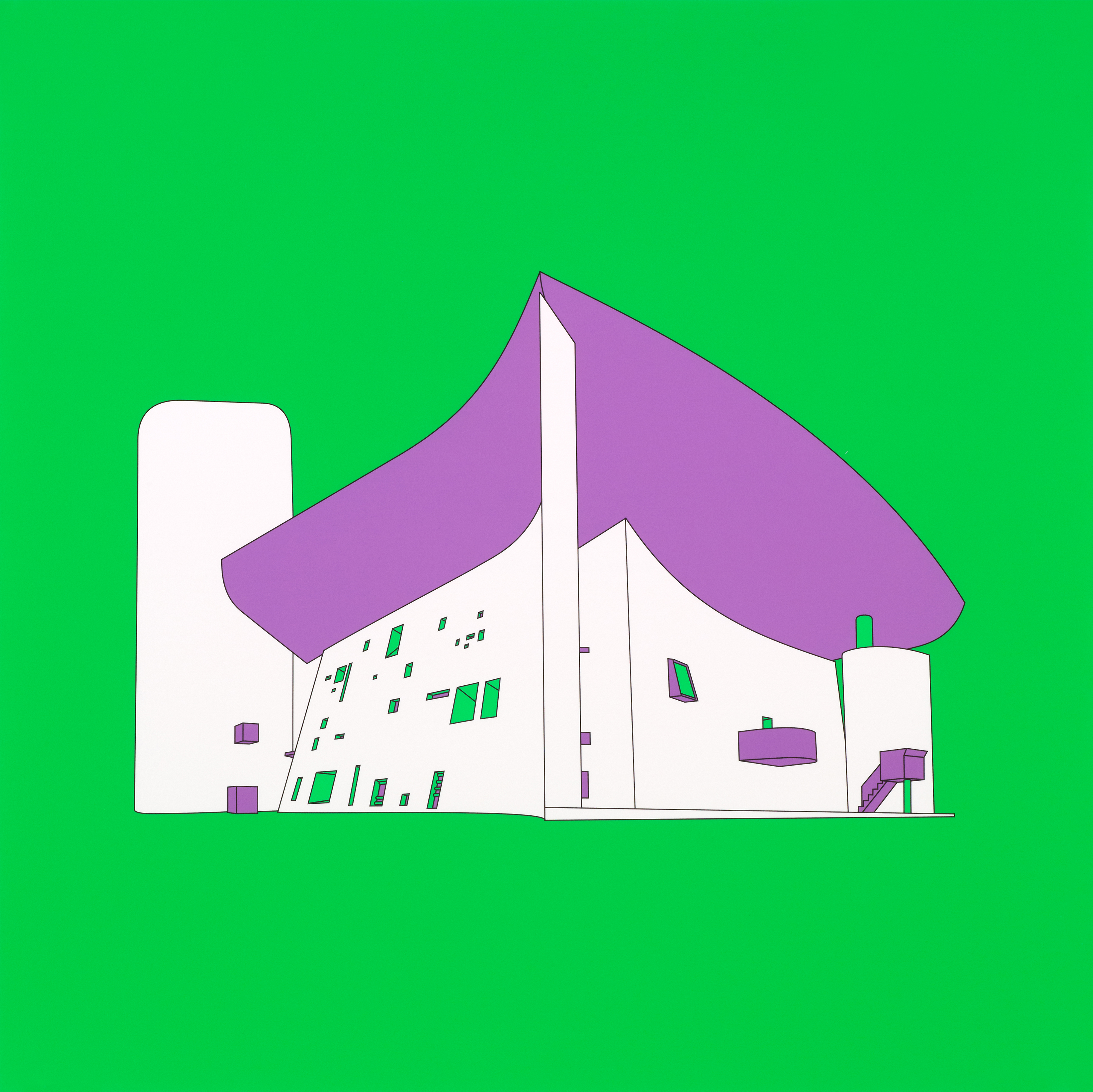 Michael Craig-Martin: Plan and Elevation (Ronchamp, France - part 2 of diptychon)