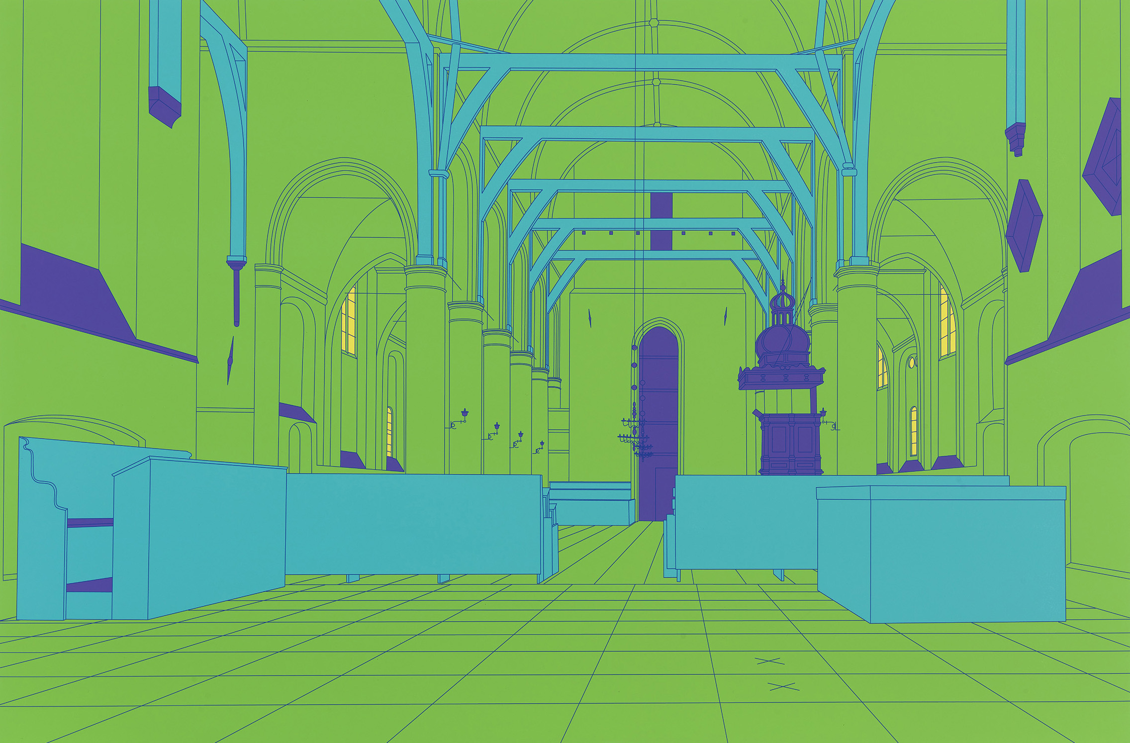 Michael Craig-Martin: Saenredam (grün)
