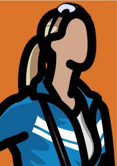 Julian Opie: Tourist with ponytail
