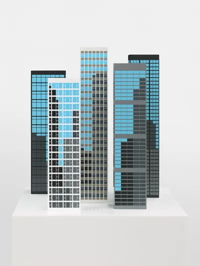 Doppelklick öffnet Großansicht Julian Opie: Modern Towers 2 (A-E)