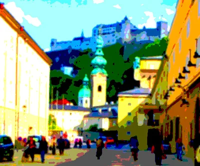 Doppelklick öffnet Großansicht Konrad Winter: Getarnte Landschaft/SOMB Festspielhaus,Festung