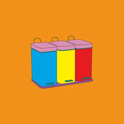 Michael Craig-Martin: Recycling bins