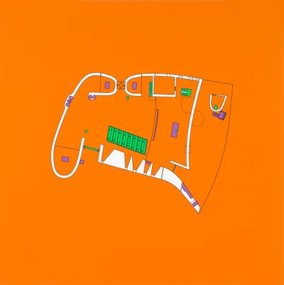 Michael Craig-Martin: Plan and Elevation (Ronchamp, France - part 1 of diptychon)