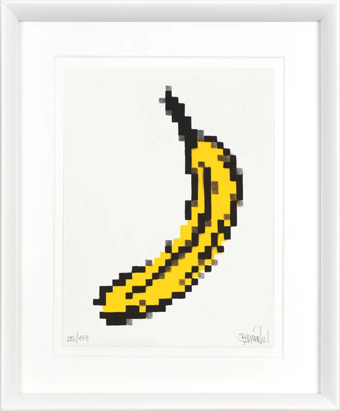 Pixelbanane (mit Rahmen)