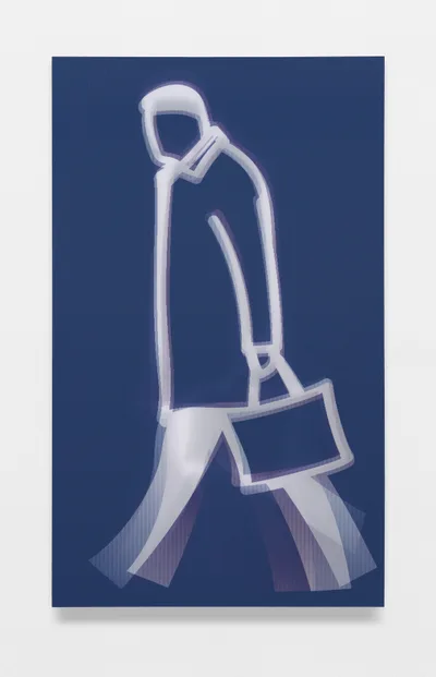 Julian Opie: Leather bag (aus der Serie "Old Street Walkers")