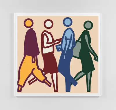Doppelklick öffnet Großansicht Julian Opie: Saturday Night Walkers 2 (gerahmt)