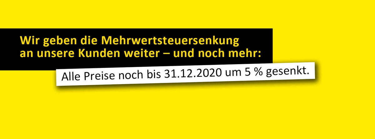 5 % Rabatt noch bis 31.12.2020